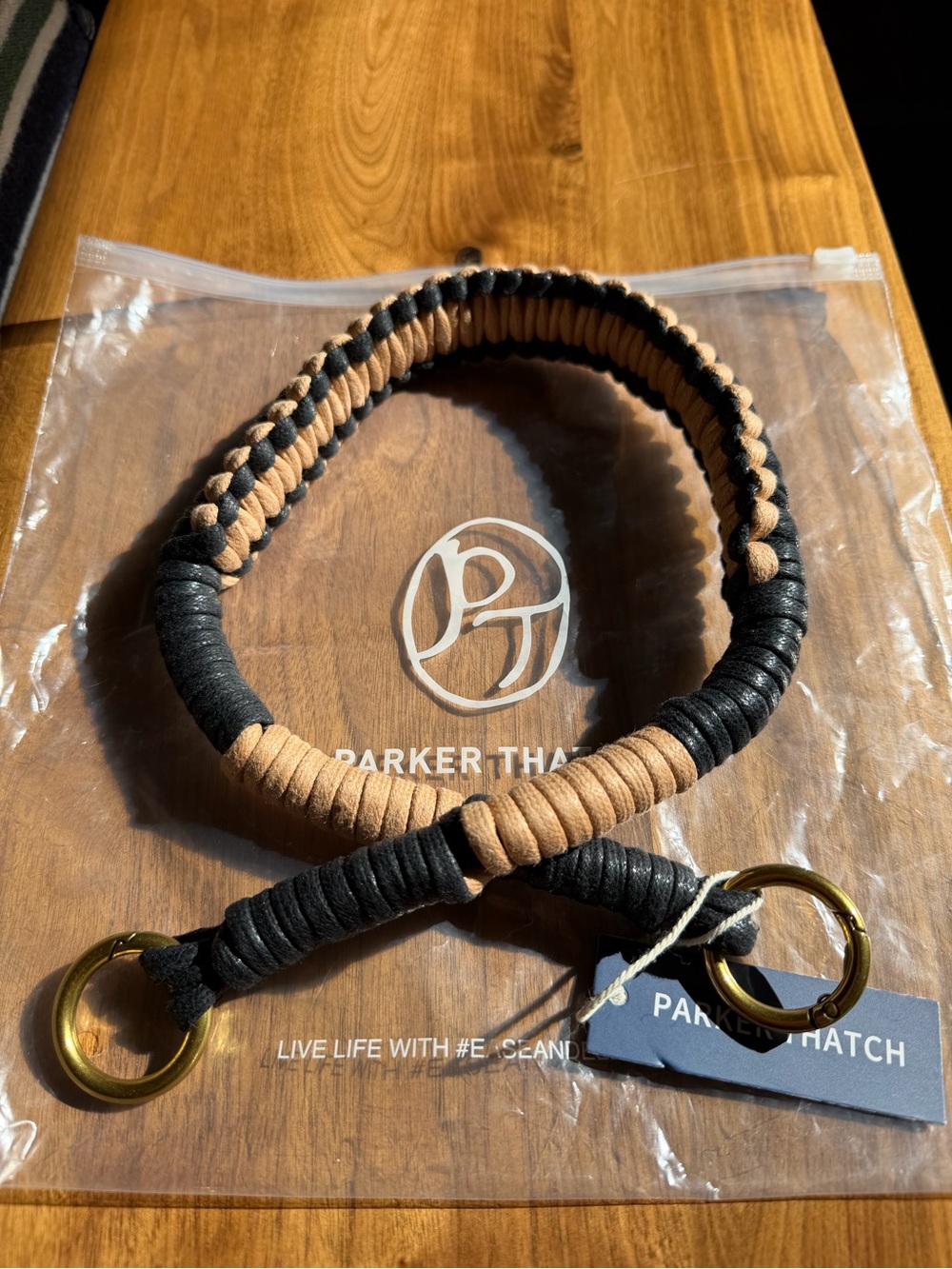 Parker Thatch: Braided Shoulder Strap - Black & Natural